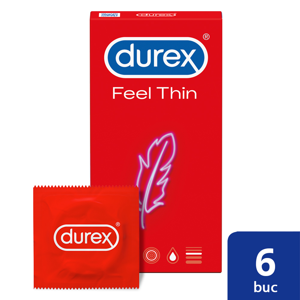 Prezervative Feel Thin, 6 buc, Durex