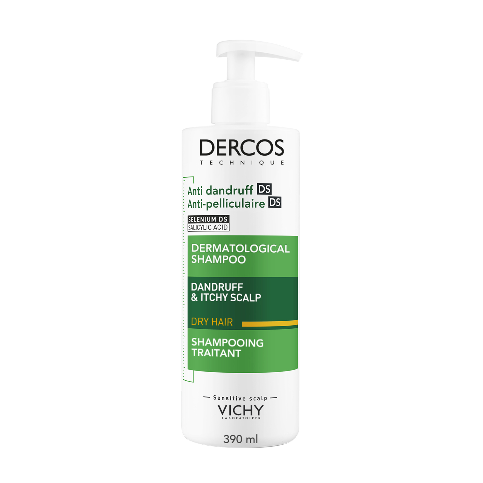 Sampon anti-matreata pentru par uscat si scalp sensibil Dercos, 390 ml, Vichy