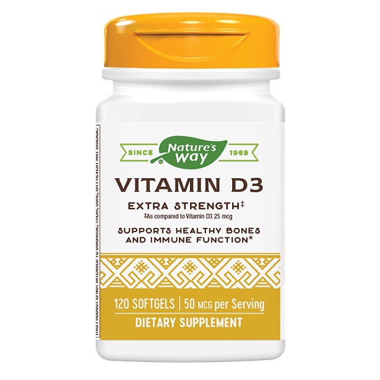 Vitamina D3 2000 UI, 120 capsule, Natures Way