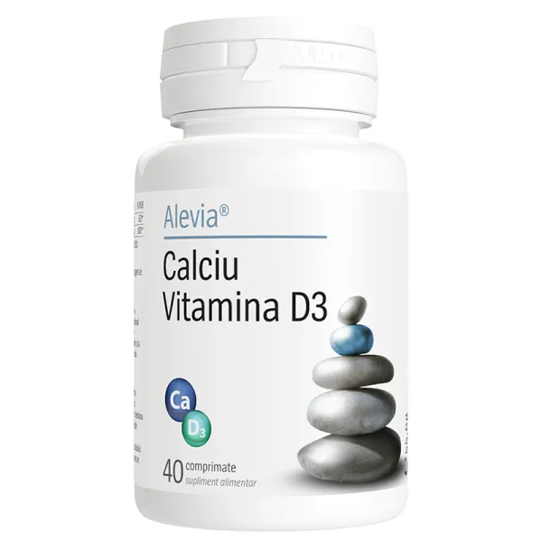 Calciu cu Vitamina D3, 40 comprimate, Alevia