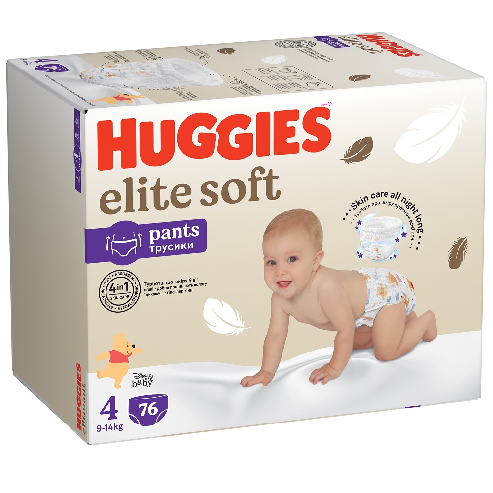 Scutece Pants Elite Soft, Nr. 4, 9-14 kg, 76 buc, Huggies