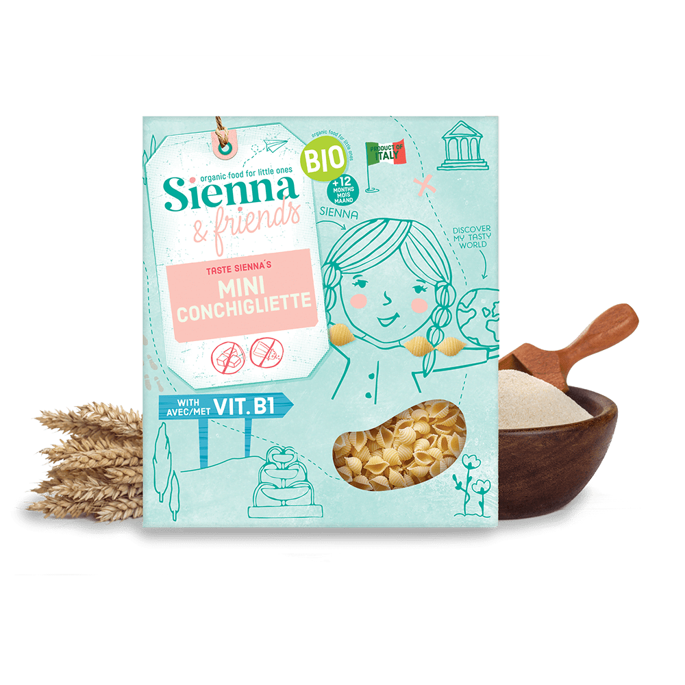 Paste Bio mini cochilie, 12 luni +, 300 g, Sienna & friends