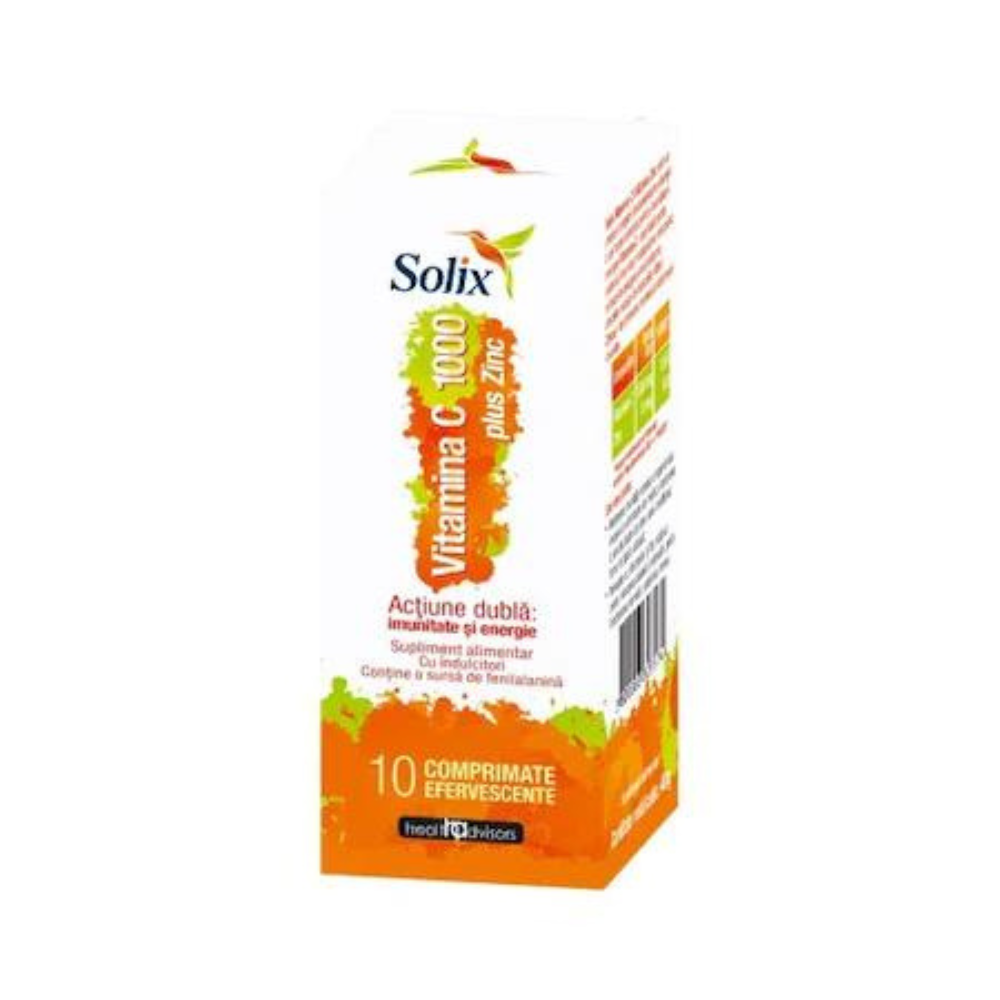 Vitamina C 1000 plus Zinc Solix, 10 comprimate efervescente, Health Advisors