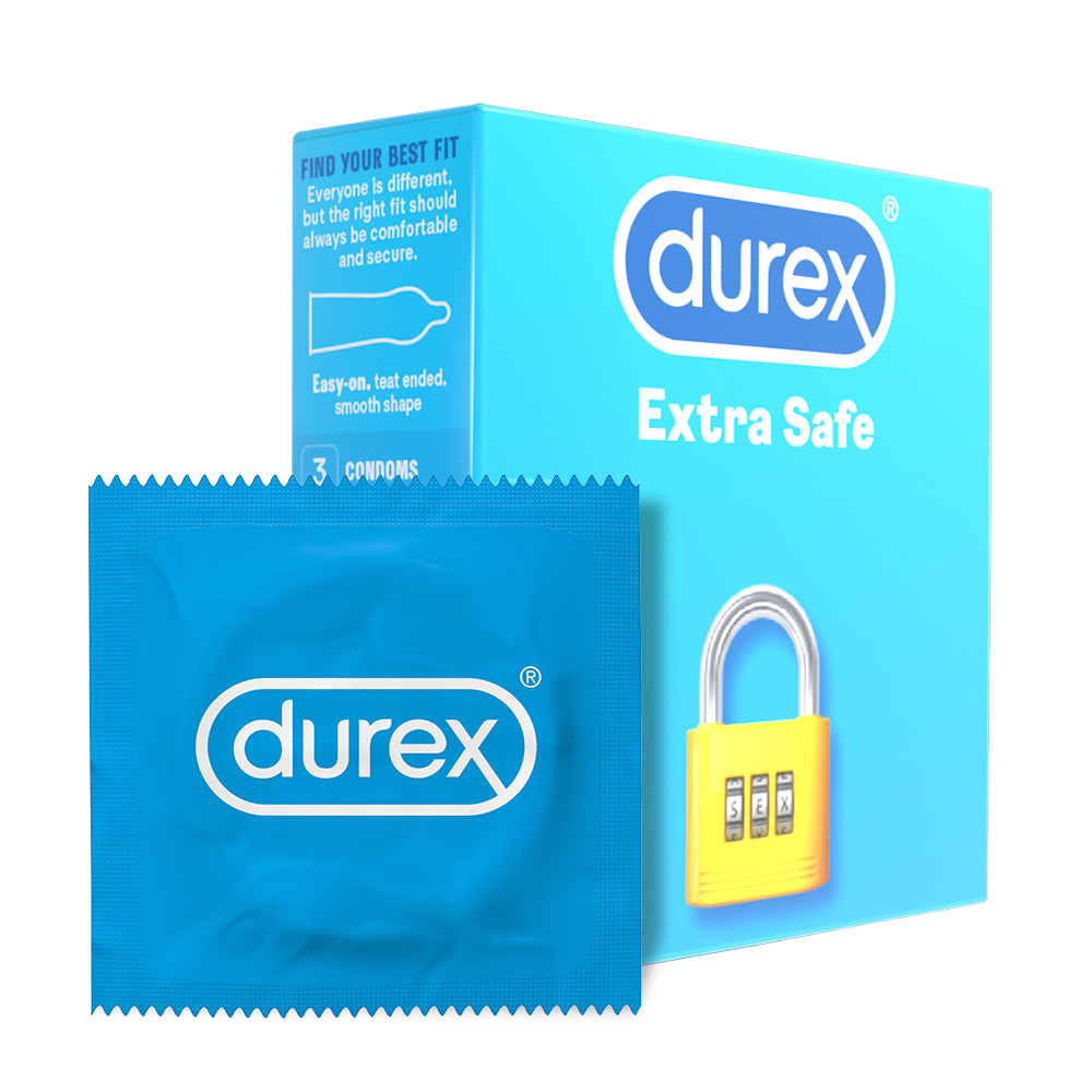 Prezervative Extra Safe, 3 buc, Durex