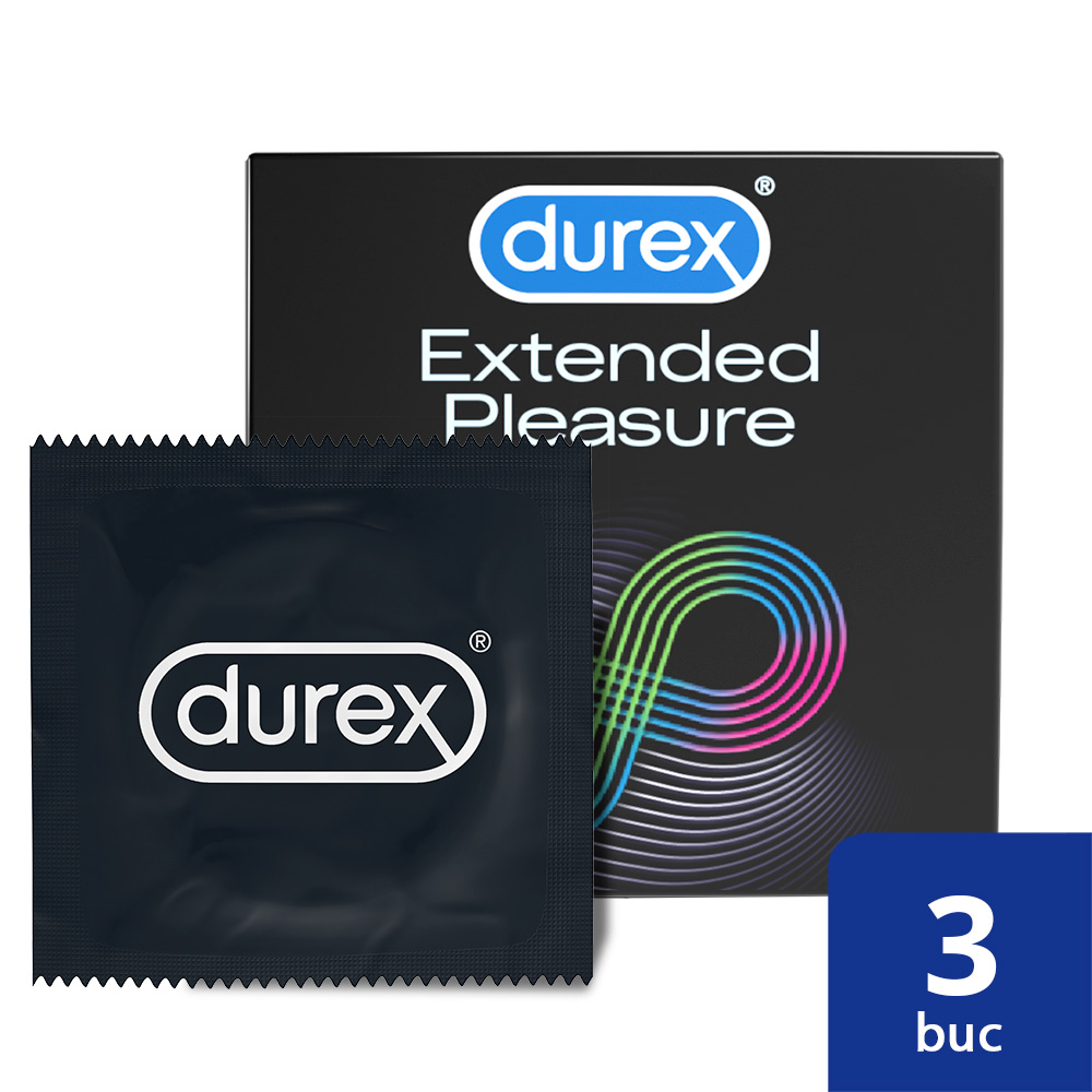 Prezervative Extended Pleasure, 3 bucati, Durex