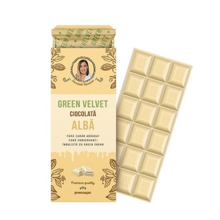 Ciocolata alba Green Velvet, 110 gr, Secretele Ramonei