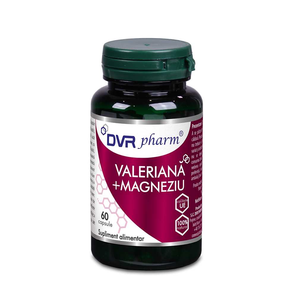 Valeriana + Magneziu, 60 capsule, Dvr Pharm