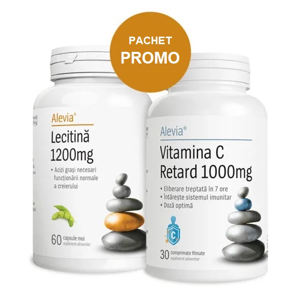 Lecitina 1200 mg + Vitamina C Retard, 1000 mg, 60 + 30 comprimate