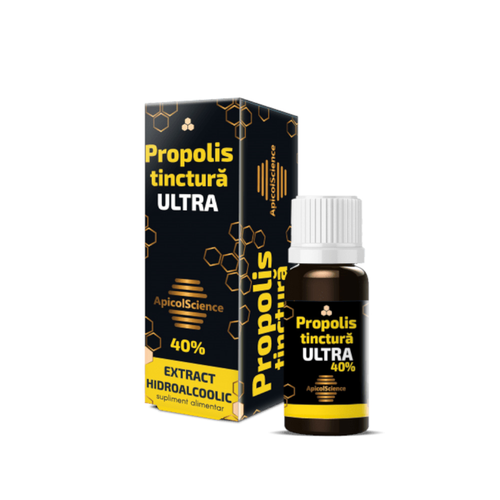 Tinctura de Propolis Ultra 40%, 10 ml, ApicolScience
