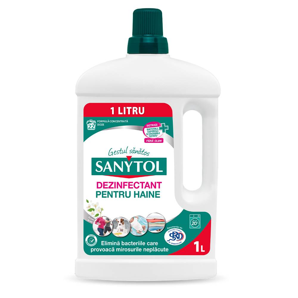 Dezinfectant pentru haine Flori Albe, 1000 ml, Sanytol