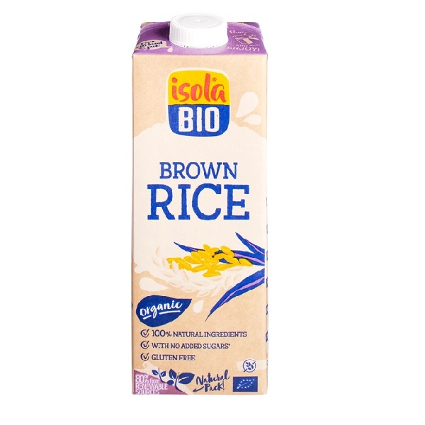 Bautura Bio din orez brun integral fara gluten, 1L, Isola Bio