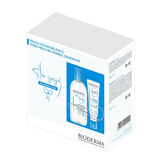 Pachet Solutie micelara hidratanta Hydrabio H2O, 250 ml + Gel crema pentru piele sensibila normala sau mixta Hydrabio, 40 ml, Bioderma