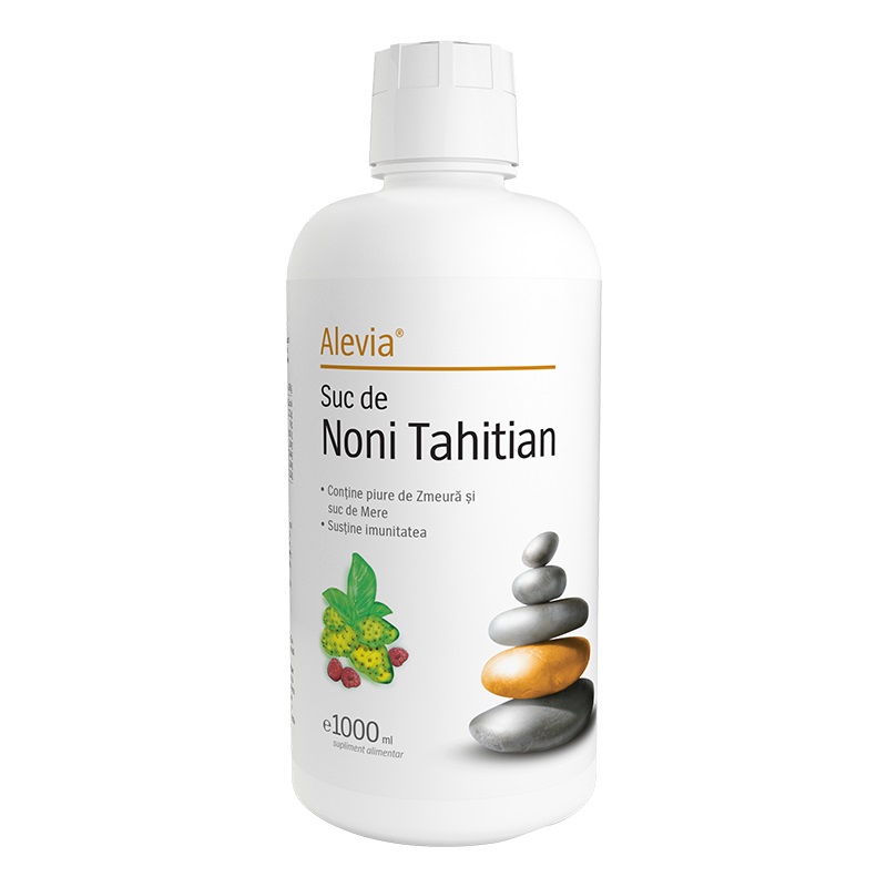 Suc de Noni Tahitian cu aroma de zmeura, 1000 ml, Alevia