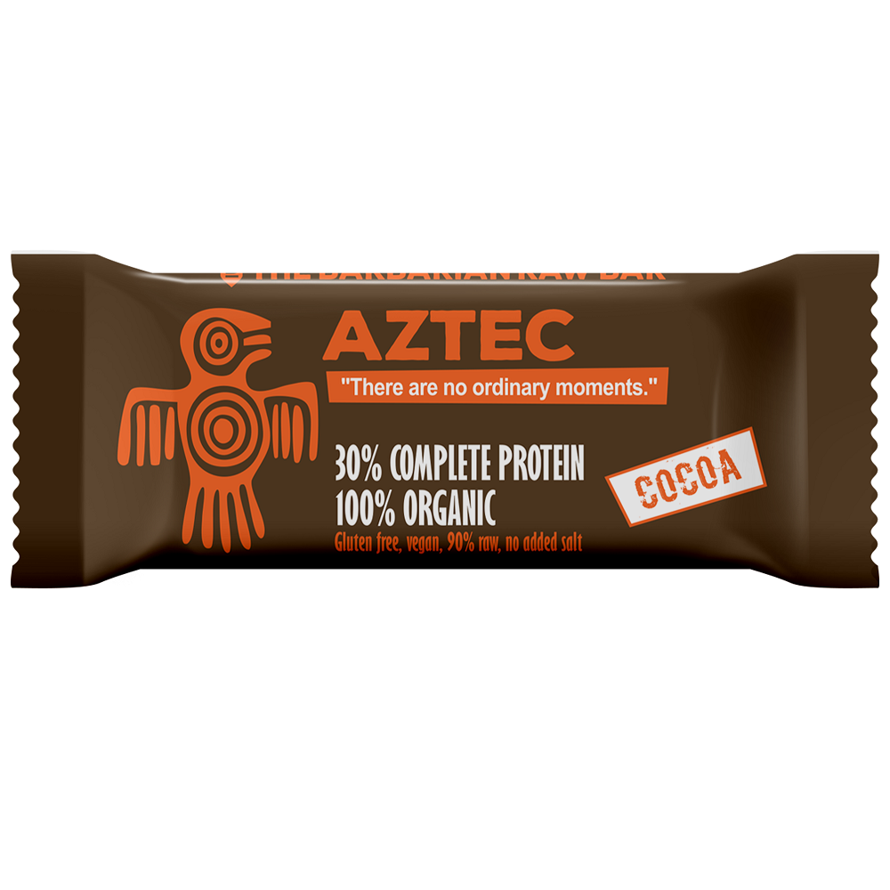Baton proteic bio cu cacao Aztec, 50 gr, The Barbarian
