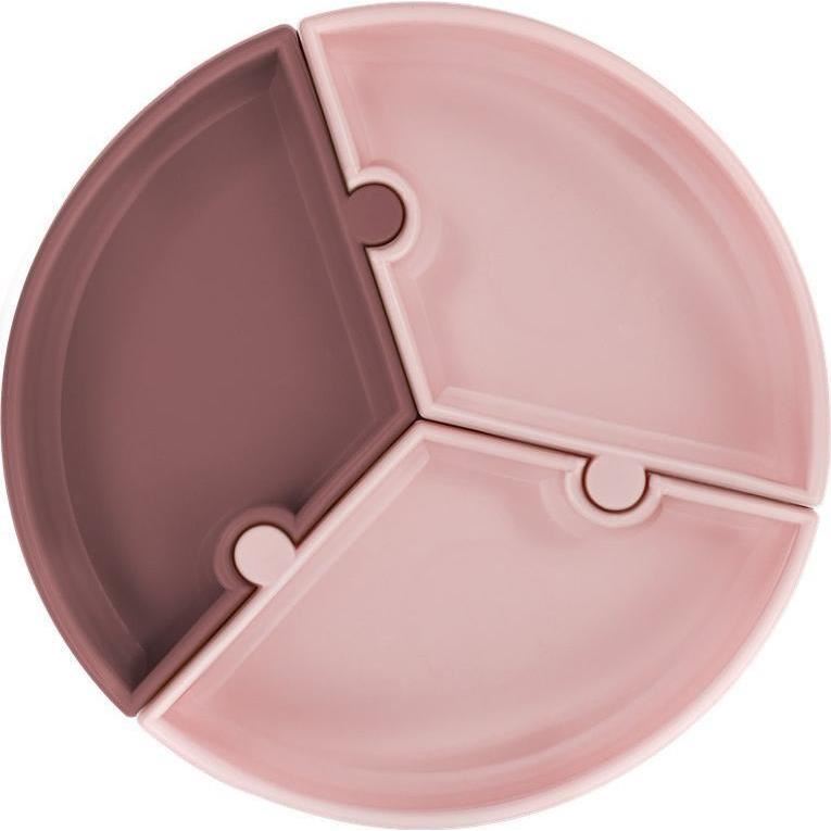 Farfurie puzzle din silicon, Pinky Pink, Minikoioi
