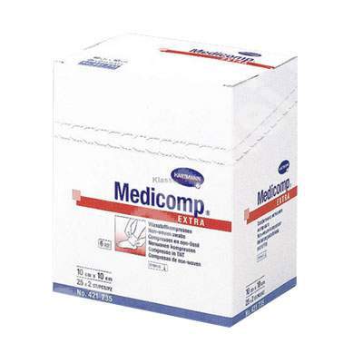 Comprese extra absorbante din material netesut Medicomp, 10x10 cm, 25 bucati, Hartmann