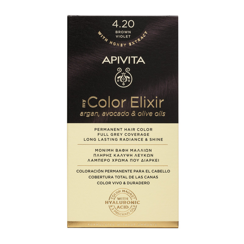 Vopsea pentru par My Color Elixir, nuanta 4.20, Apivita