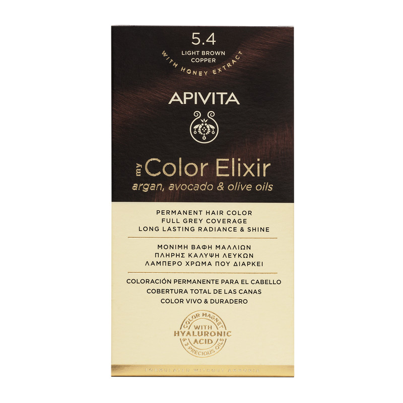Vopsea pentru par My Color Elixir, nuanta 5.4, Apivita