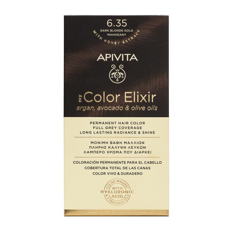 Vopsea pentru par My Color Elixir, nuanta 6.35, Apivita
