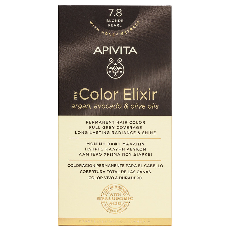 Vopsea pentru par My Color Elixir, nuanta 7.8, Apivita