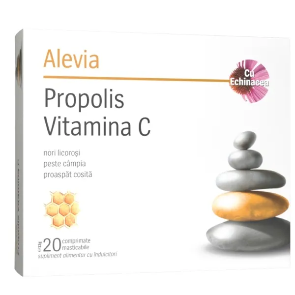 Propolis si Vitamina C, 20 comprimate masticabile, Alevia