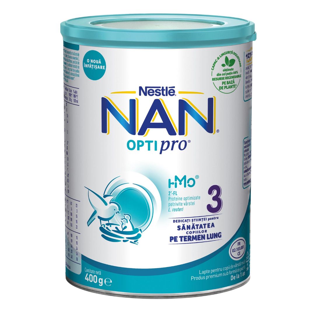 Formula de lapte Nan 3 Optipro HMO, +12 luni, 400 g, Nestle