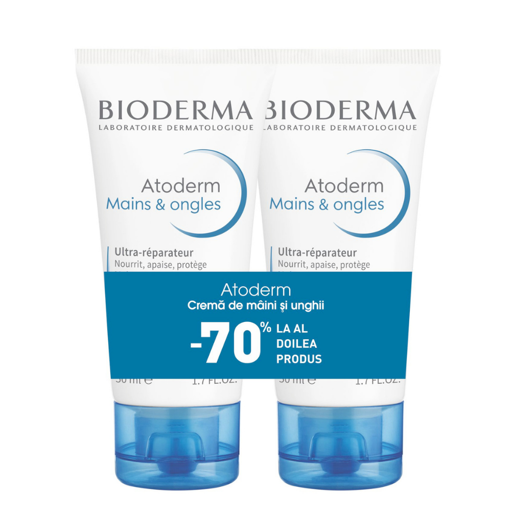 Pachet Crema de maini Atoderm, 2 x 50 ml (70% reducere la al 2-lea produs), Bioderma 