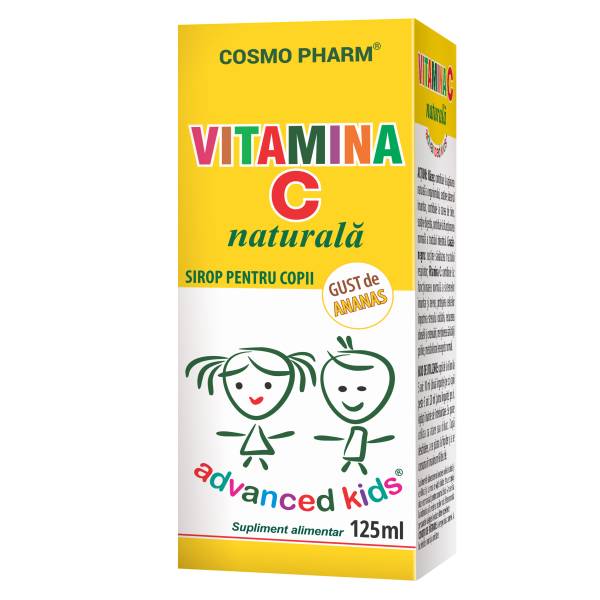 Sirop pentru copii Vitamina C naturala cu gust de ananas, 125 ml, Cosmopharm