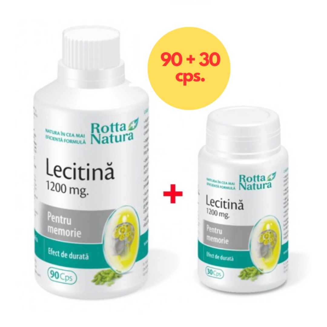 Lecitina 1200 mg, 90 + 30 capsule, Rotta Natura