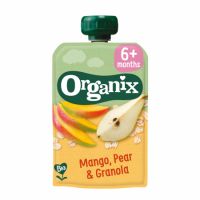 Piure Bio din mango, pere si ovaz, +6 luni, 100 g, Organix