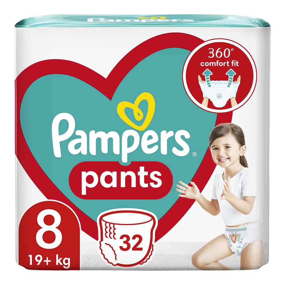 Scutece pants Stop&Protect, Nr. 8, +19 kg, 32 buc, Pampers