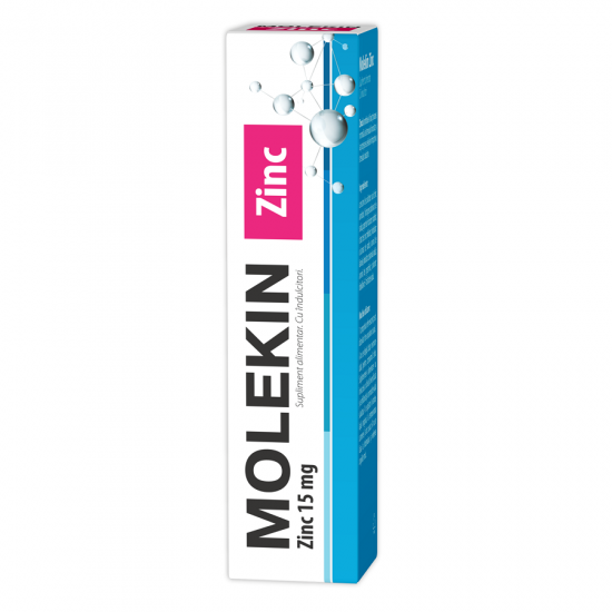 Molekin Zn 15 mg, 20 comprimate efervescente, Zdrovit