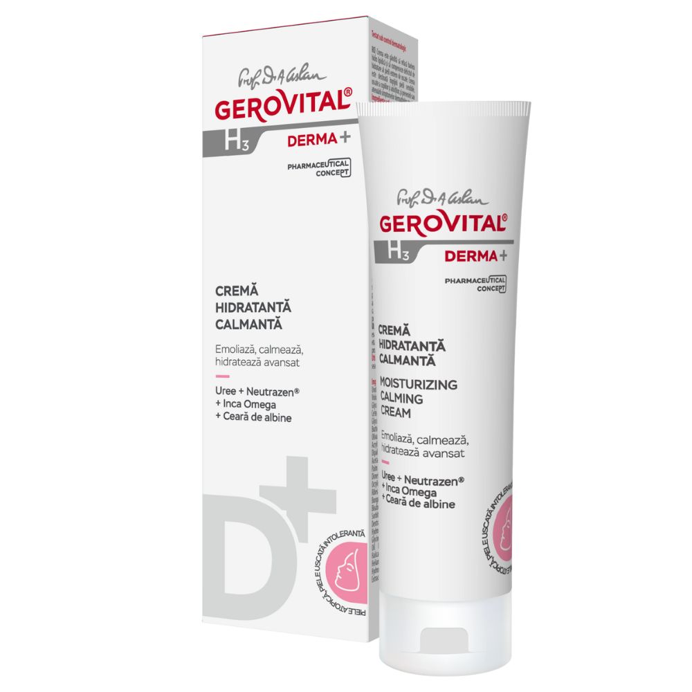 Crema hidratanta calmanta Gerovital H3 Derma+, 50 ml, Farmec 542820