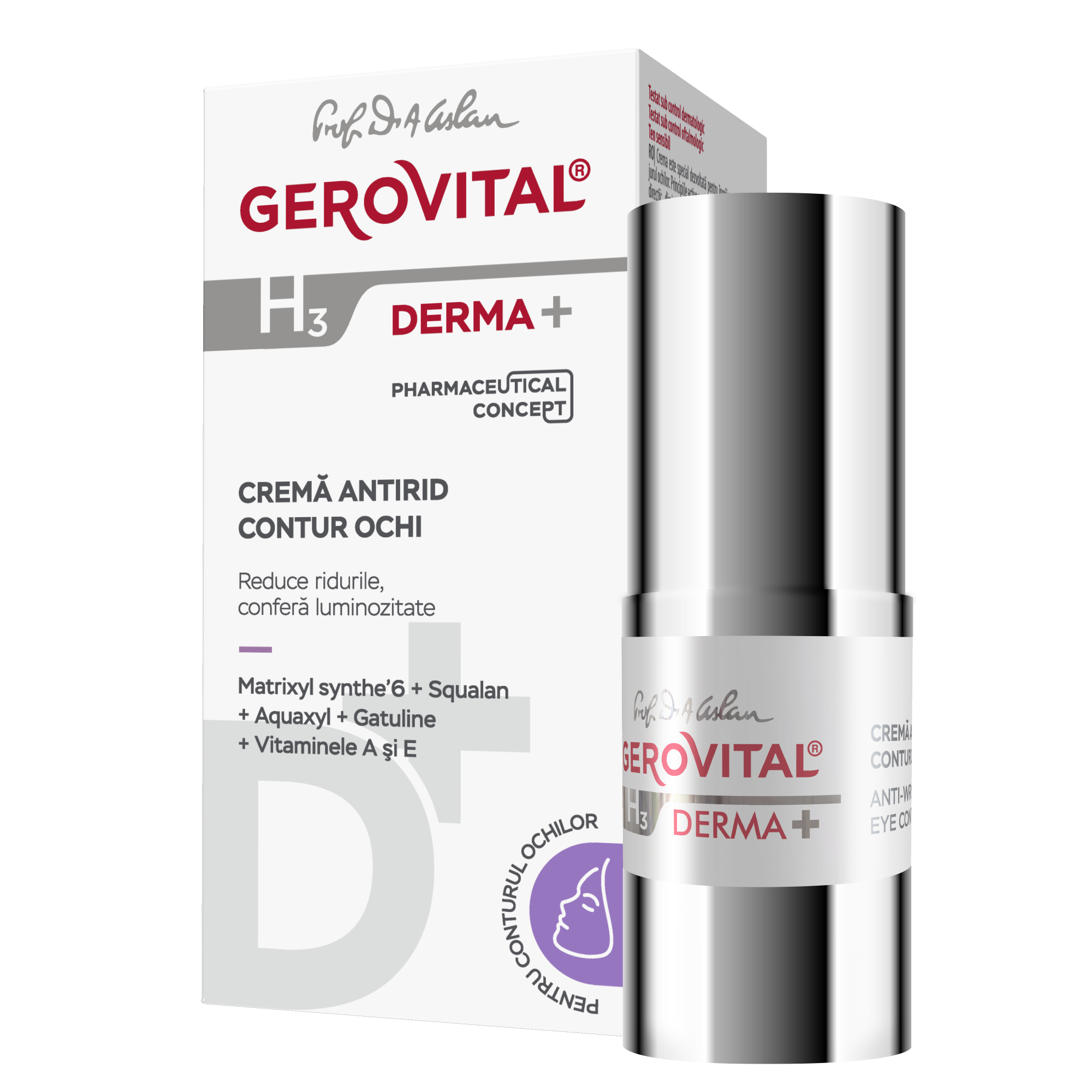 Crema antirid pentru contur ochi Gerovital H3 Derma+, 15 ml, Gerovital