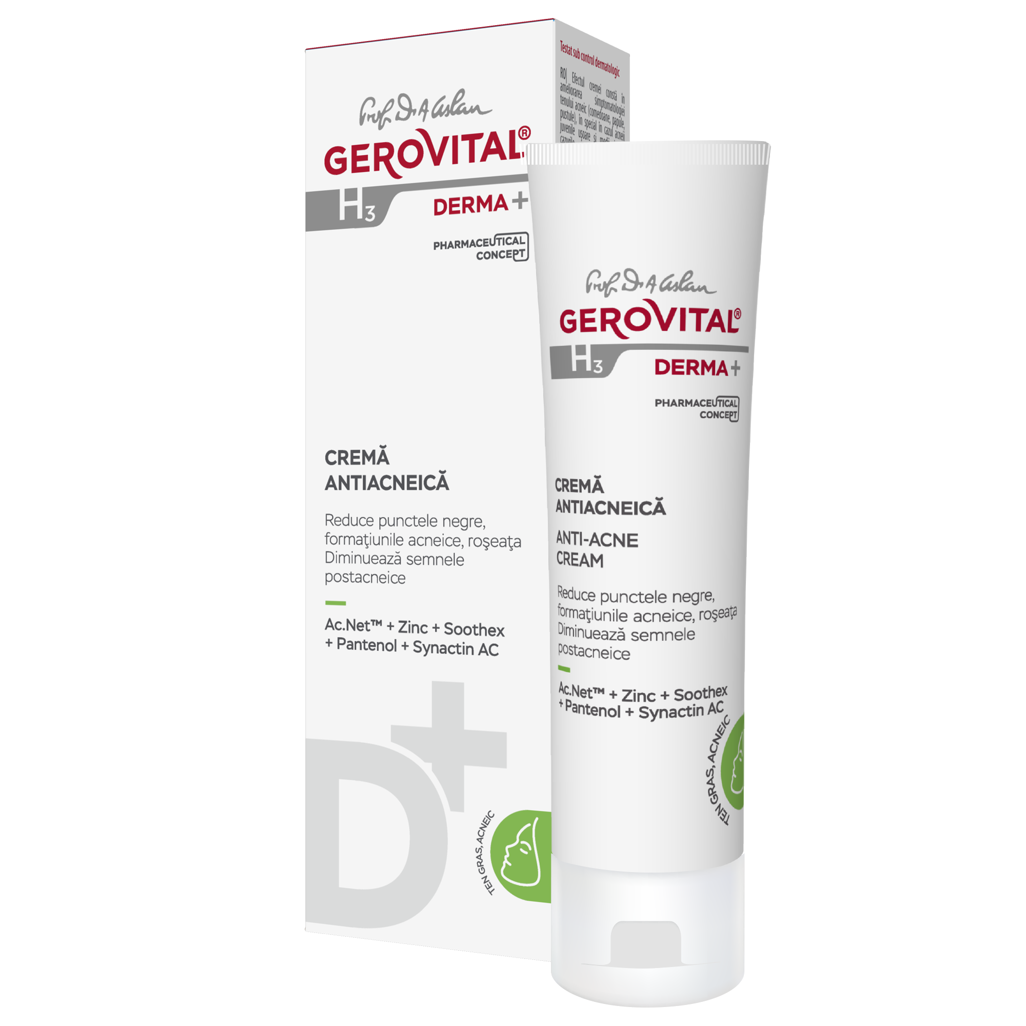 Crema antiacneica Gerovital H3 Derma+, 50 ml, Gerovital