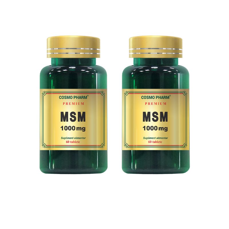Pachet MSM 1000 mg, 60 tablete + 60 tablete, Cosmopharm