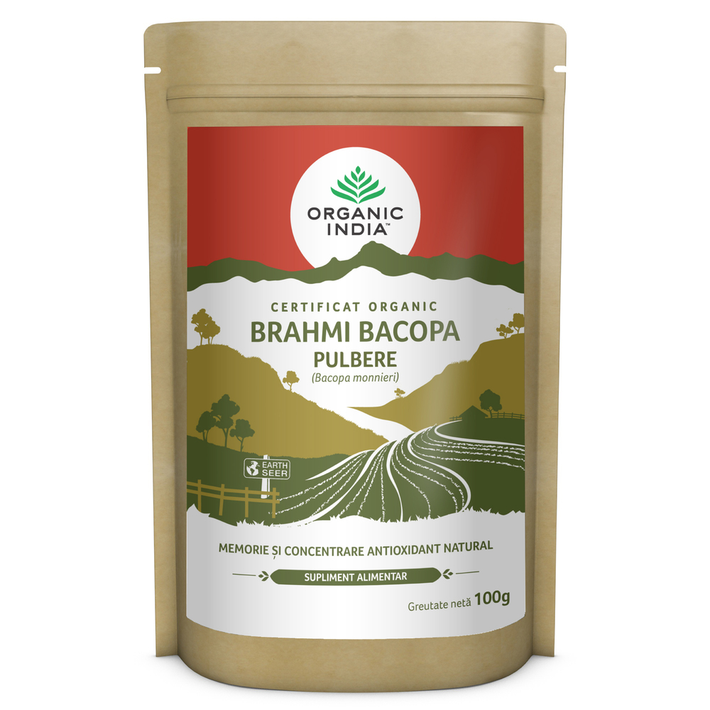 Brahmi Bacopa pulbere bio, 100 gr, Organic India