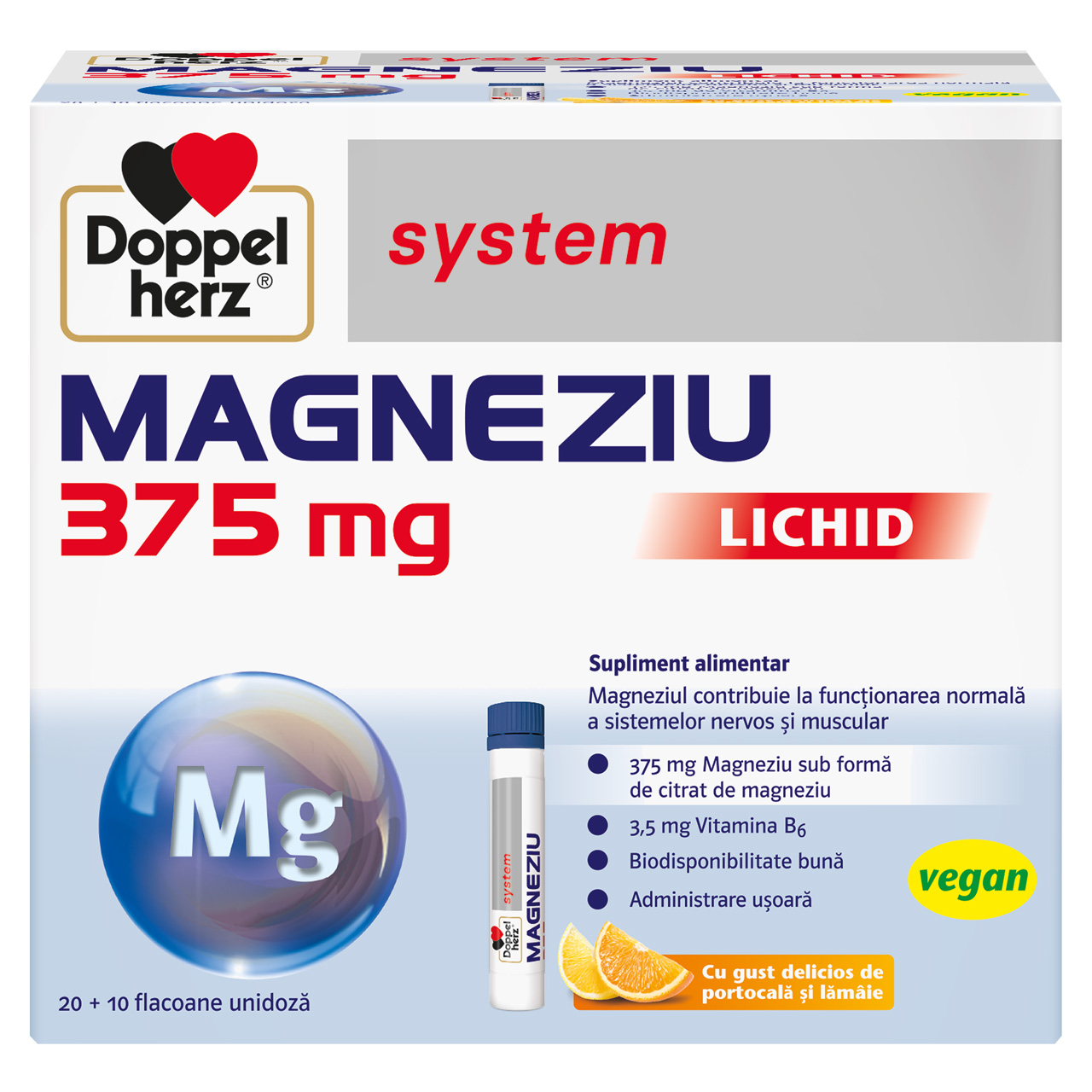 Magneziu lichid System, 375 mg, 30 flacoane, Doppelherz