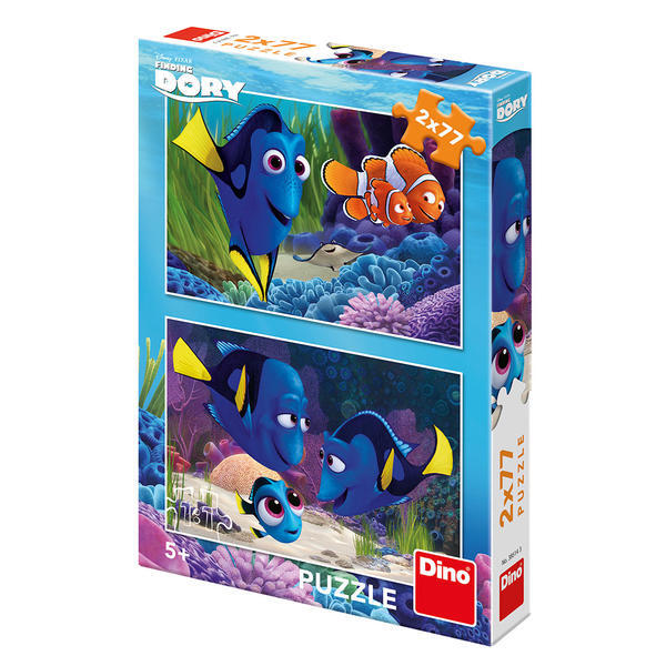 Puzzle 2 in 1 Gasirea lui Dory, 5 ani+, 77 piese, Dino Toys