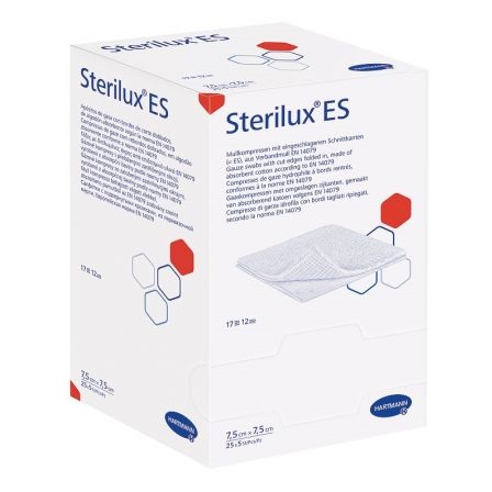 Comprese din tifon sterile Sterilux ES, 25 plicuri, 7.5 cm x 7.5 cm, Hartmann