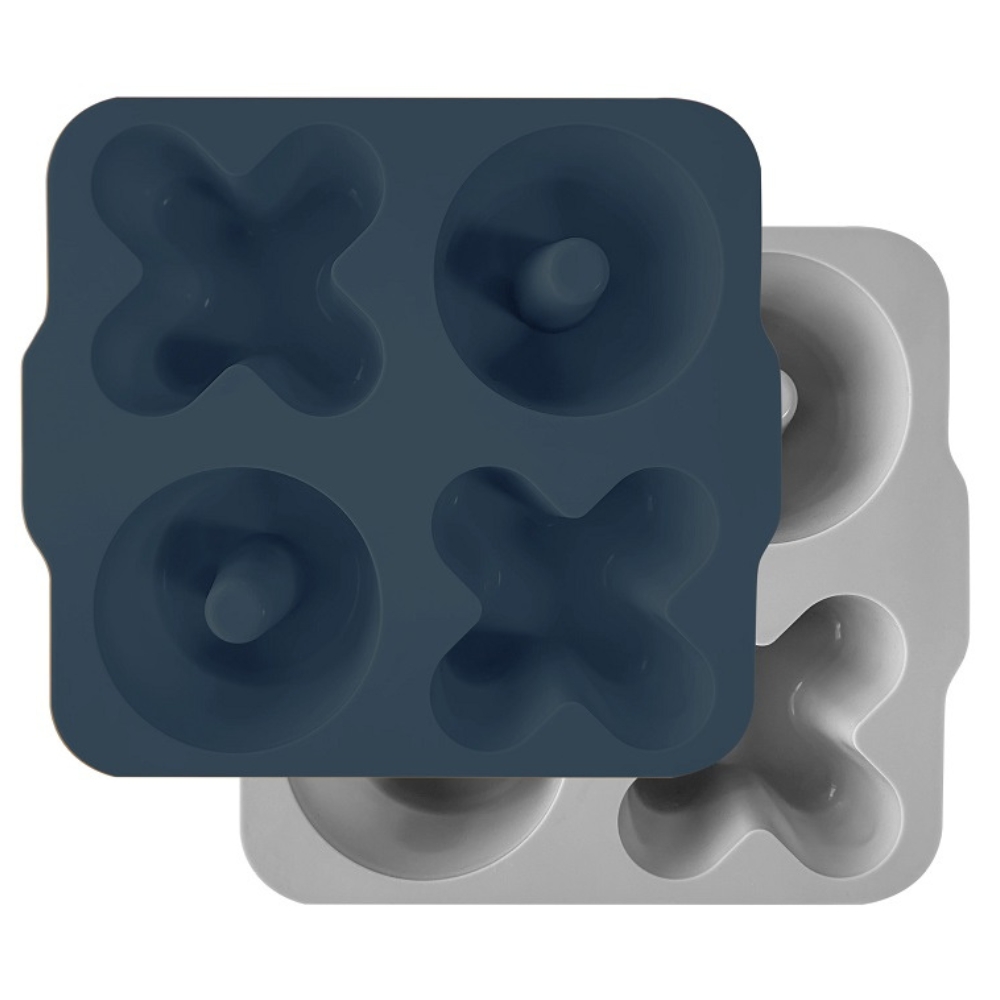 Set recipiente de gatit din silicon premium, Deep Blue - Powder Grey