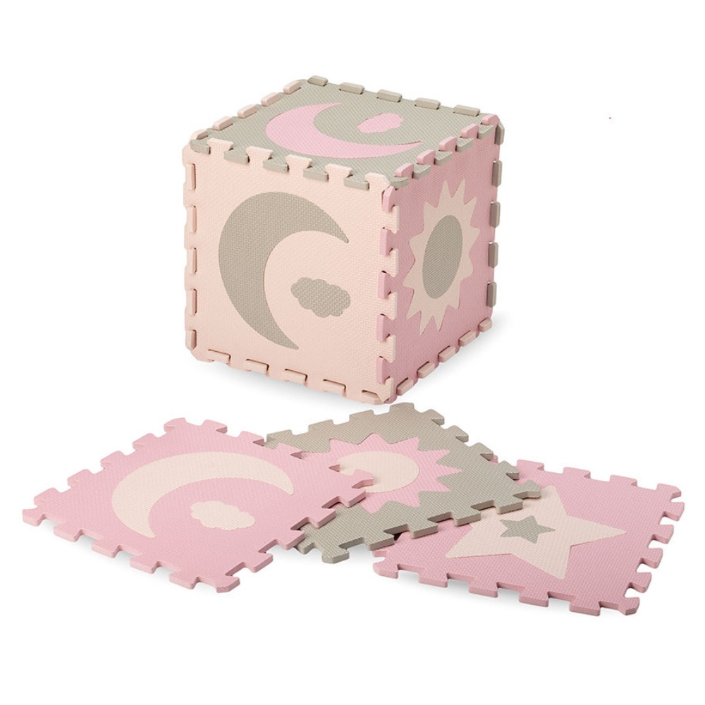 Covoras de joaca Puzzle 3D Nebe, 90 x 90 cm, Pink, Momi