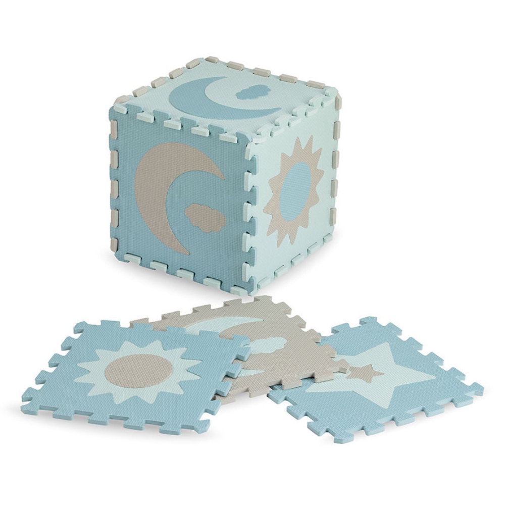 Covoras de joaca Puzzle 3D Nebe, 90 x 90 cm, Blue, Momi