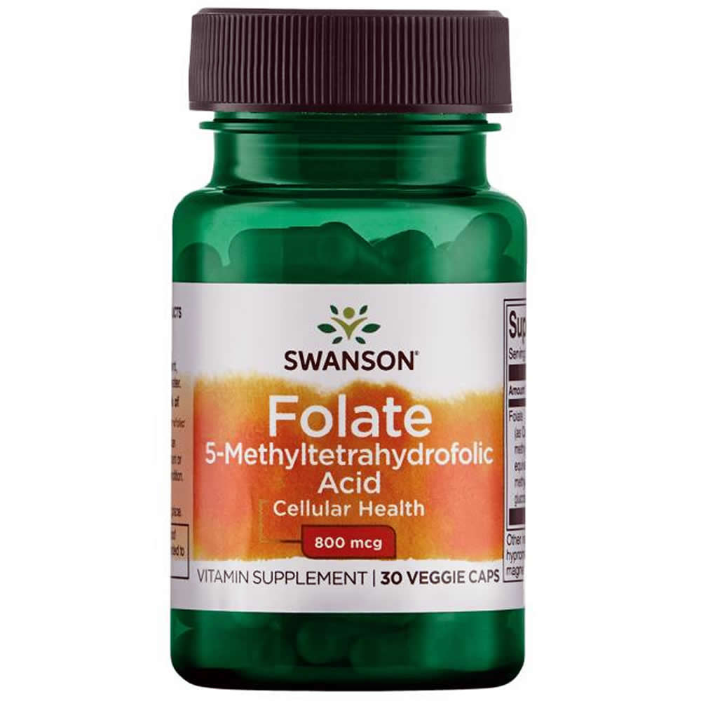 Acid folic Folate, 800 mcg, 30 capsule, Swanson