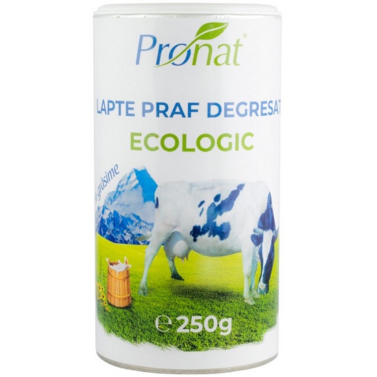 Lapte praf degresat Bio, 1% grasime, 250 g, Pronat