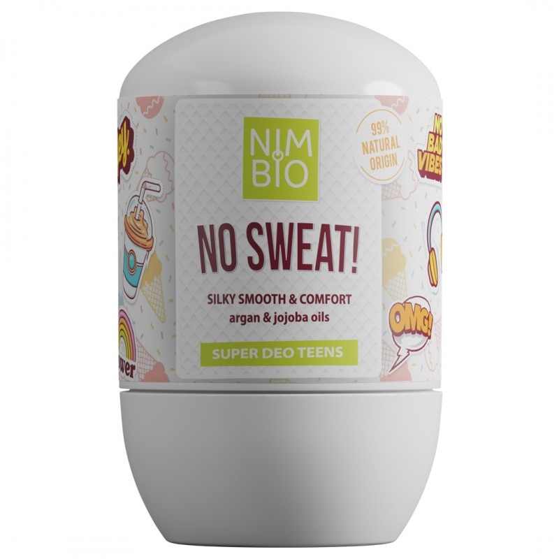Deodorant natural roll-on pentru adolescente No Sweat, 50 ml, Nimbio