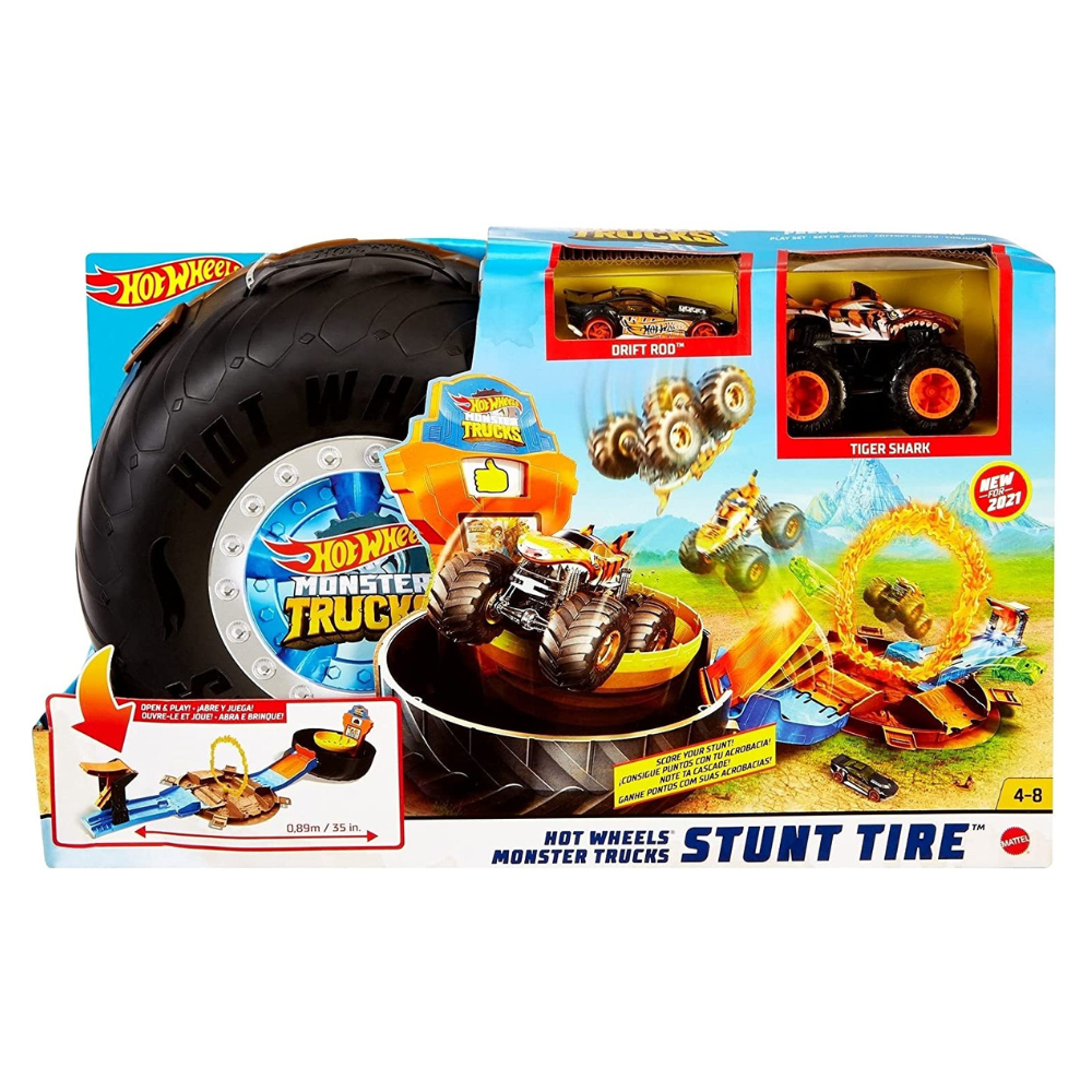 Set de joaca pista cu obstacole Monster Truck, 4-8 ani, Hot Wheels