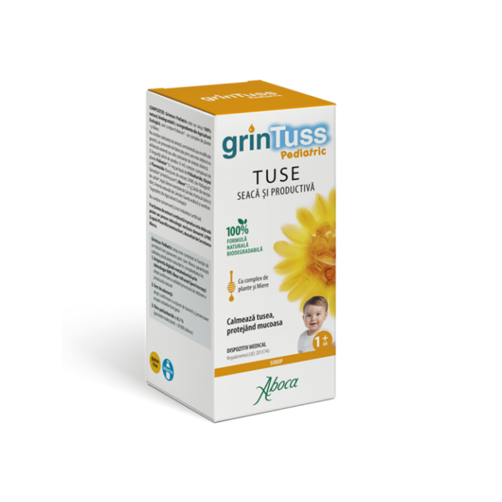 GrinTuss Pediatric sirop de tuse pentru copii, 1 an +, 180 ml, Aboca