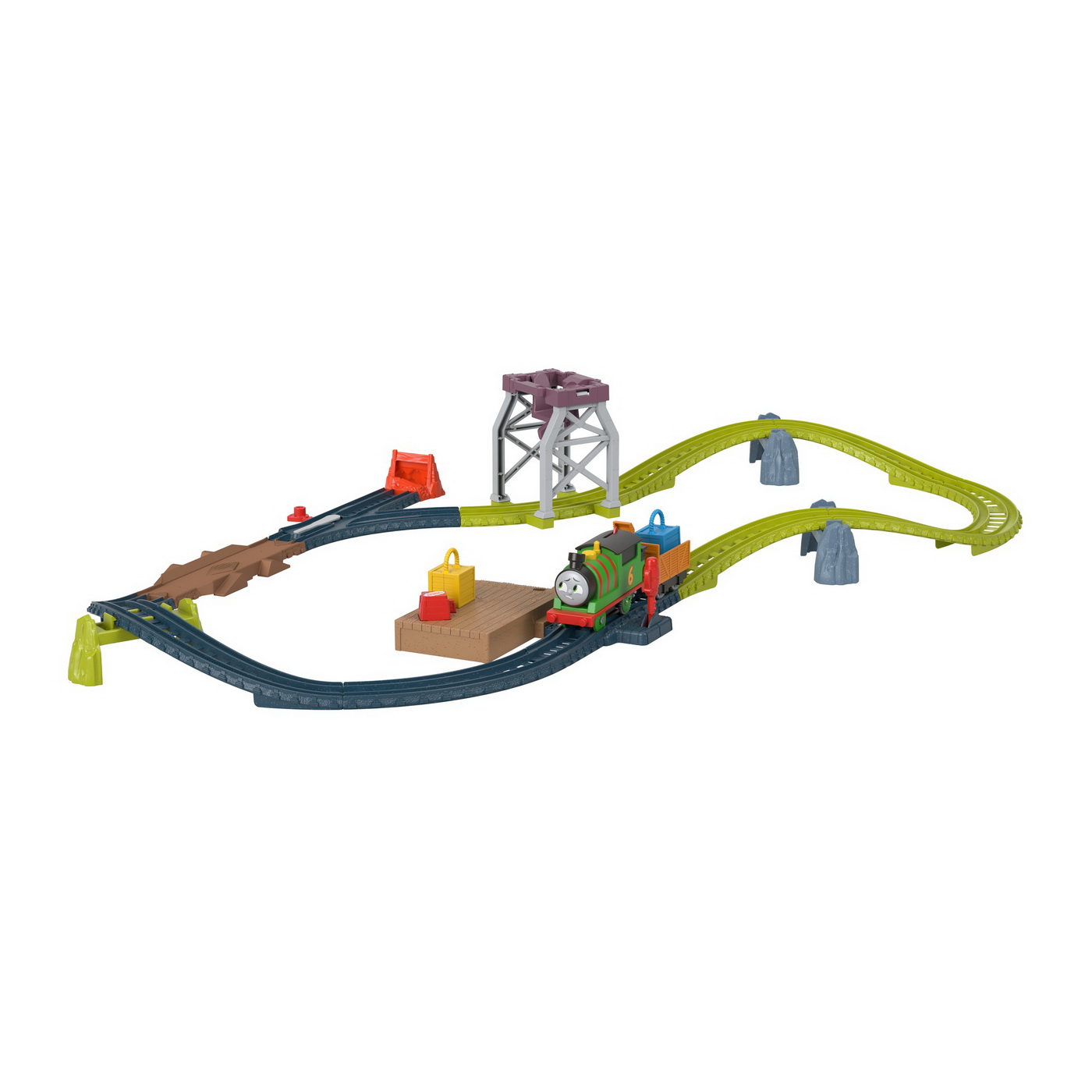 Set de joaca cu locomotiva motorizata Percy si accesorii, +3 ani, Thomas & Friends