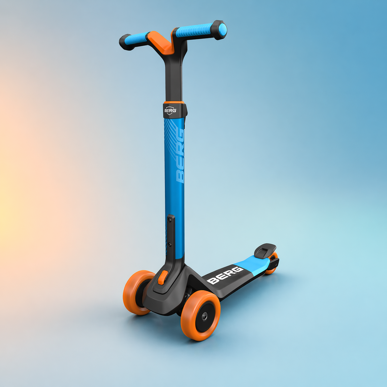 Trotinetă pliabilă cu 3 roți pentru copii 2 ani+, Nexo, Albastră, Berg - 3 roti stabile, blocare directie si ghidon reglabil